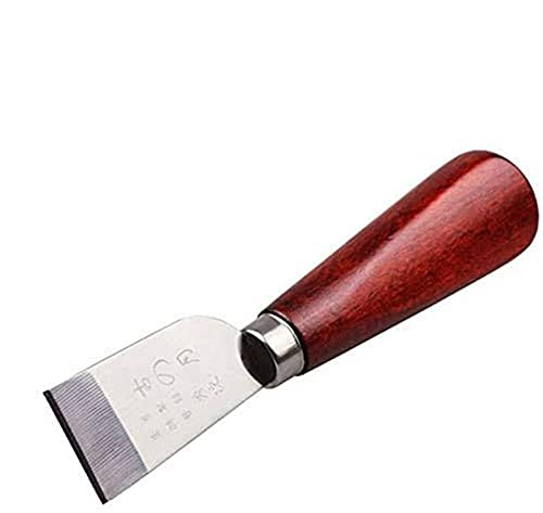 Leather Cutting Knife with Wooden Handle - Stainless Steel Tool