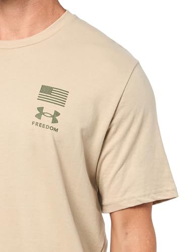 Under Armour Men’s Freedom Flag T-Shirt – Desert Sand / Marine Od Green, Large