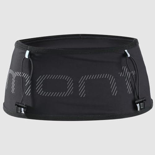 No-Bounce Hydration Running Belt - Black, Medium | 500ml Flask, Zip Pocket