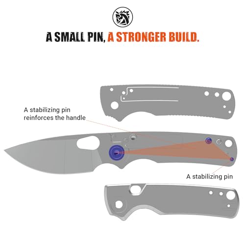 Vosteed Porcupine Folding Pocket Knife - G10 Handle, 2.99" 14C28N Steel, White G10-Black Stonewash, Liner Lock, Outdoor EDC