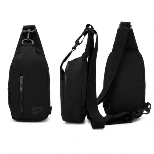 Reebok Compact Crossbody Sling Bag for Men & Women - Berry Black, One Size