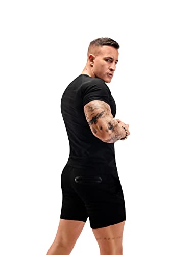 Men's Sauna Shirt - Compression Sweat Suit for Gym - Large Black