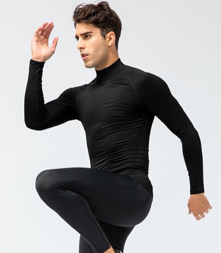 Men's Long Sleeve Compression Workout Shirt - Medium, Black