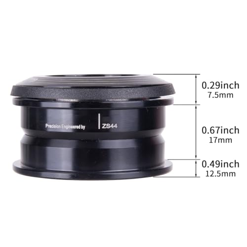 Black Aluminium Alloy 44mm Semi-Integrated Mountain Bike Headset Kit