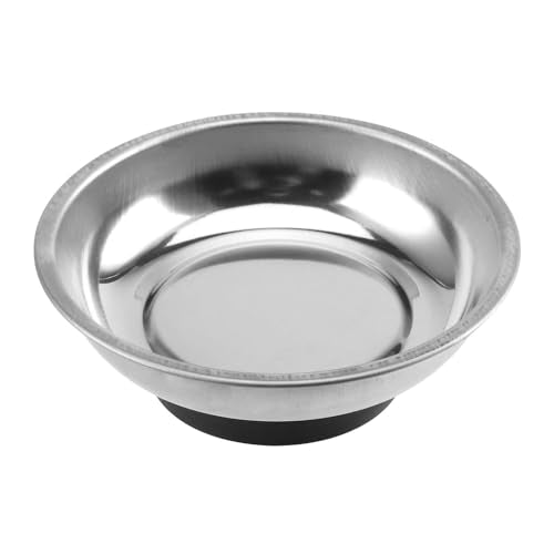 SINJEUN 10 Pieces Rectangle Magnetic Part Tray, 2 Sizs Magnetic Tray Set 6x2.55x1 and 2.95x1 Inch Stainless Steel Magnetic Tray Holder for Screws, Nut, Bolt and Metal Part