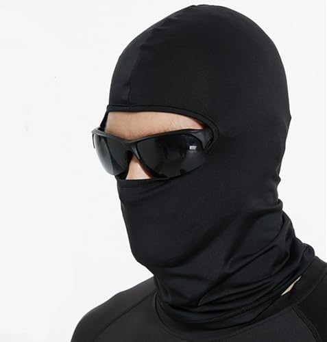 3-Hole Full Face Balaclava Mask - Thin Ski Cap - Black