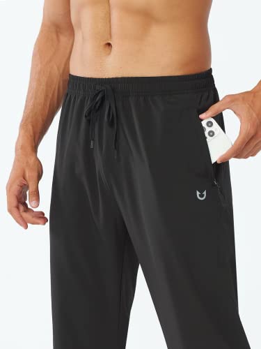 Men's Lightweight Quick Dry Athletic Pants - Large, Black