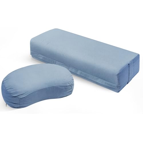 Set of 2 Yoga Bolster Pillows for Meditation & Support