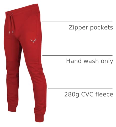 Slim Fleece Athletic Jogger Pants with Zipper Pockets - Men's