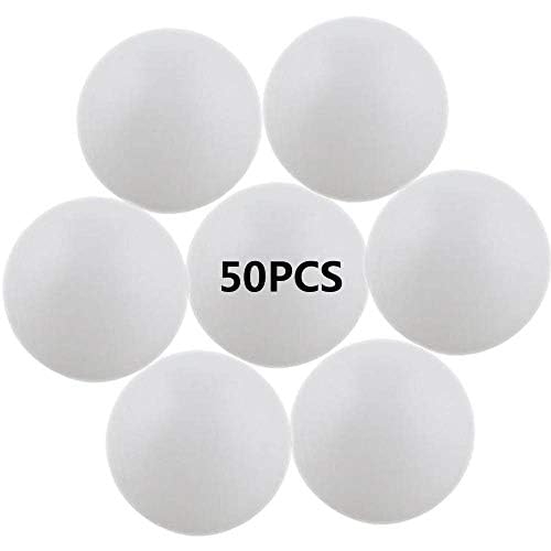 40mm Plastic Ping Pong Balls - 50 Pack - White for Beer Pong & Crafts