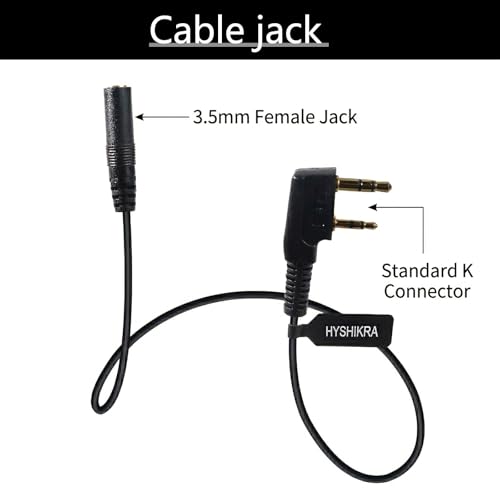 Universal 2 Pin K-Type to 3.5mm Earpiece Adapter Cable - RF-K