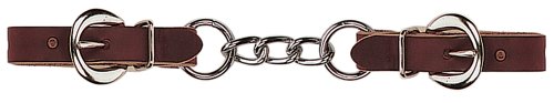 Weaver Leather Burgundy Latigo Leather Curb Strap with Chain, 3.5-inch