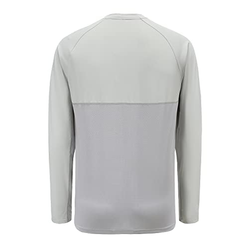 Men's Quick-Dry Fishing Shirt - UPF 50+ with Mesh Panels - Large Gray