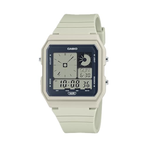 Casio LF-20W-8ACF White Digital Watch with Bio-Based Renewable Band & LED Backlight