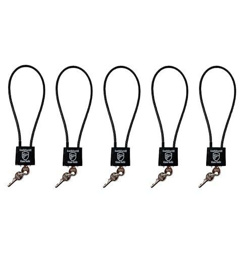 Keyed Alike Cable Gun Locks with Keys - 15" Safety Lock, 5 Pack - Black
