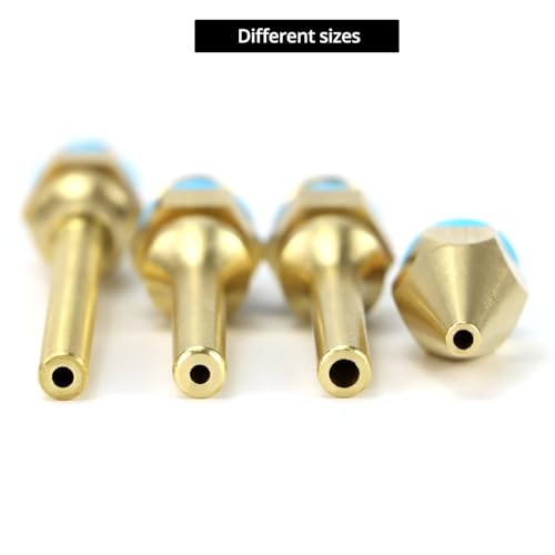 QWORK 4Pcs Pure Copper Glue Gun Nozzle Set - Glue Gun Nozzle Assortment Set, Gluegun Tips Replacement for Hot Melting Glue Guns Bore, 2.0x(34/50/70/100mm)+3.0x50mm