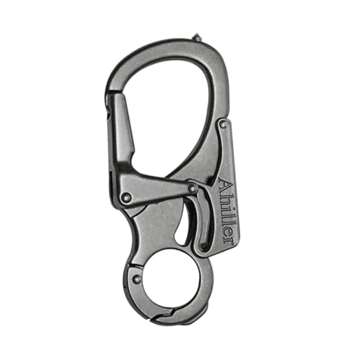 Ahiller Gunmetal Double Lock Carabiner Clip with Tungsten Steel Tip - Outdoor Keychain