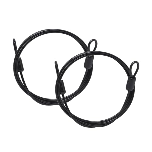 3.3Ft Black Braided Steel Security Cable Lock - 2 Pack
