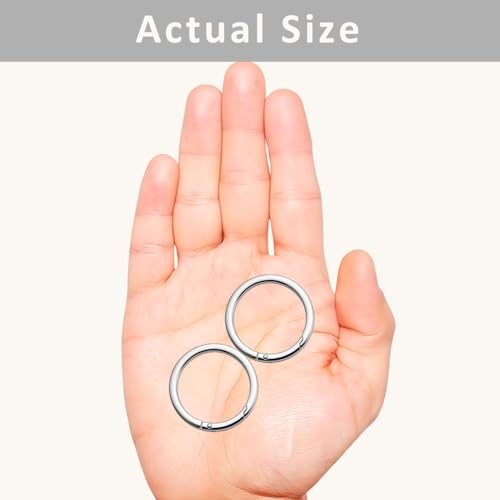Keeshibao Silver 1 Inch (33mm) Spring O Rings for Keys, Bags & Accessories