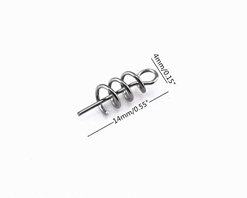 100pcs Spring Twist Lock Fishing Hook Centering Pins - 14mm