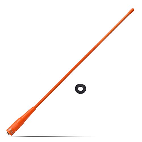 HYS 15.6-inch Dual Band VHF/UHF Antenna for Baofeng Radios, Orange, SMA-Female, 144/430MHz, Model HYS-771N