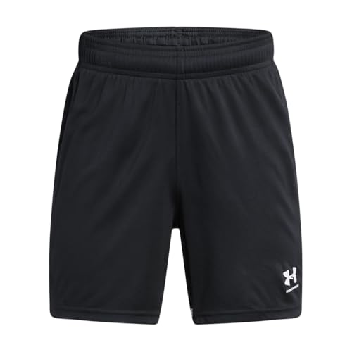 Under Armour Boys' Challenger Shorts Large Black White Youth Sports Gymwear