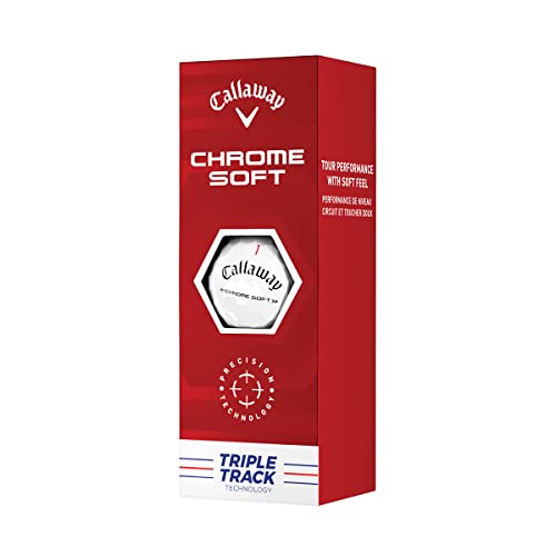 Chrome Soft Golf Balls - Triple Track Red/Blue, One Dozen