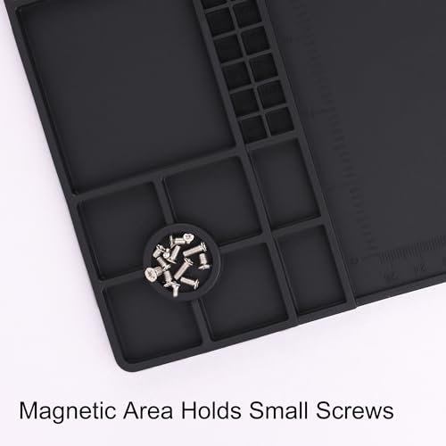 Premium Heat Resistant 932¡ÆF 22"x 14.2" Magnetic Silicone Soldering Mat Electronics Work Mat for Computer Cell Phone Laptop Repair,BGA Soldering Gun Iron Workbench Protection