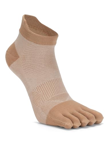 Five Finger Athletic Socks - Khaki, Size 5-10
