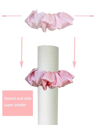 Yoga Mat Scrunchie Strap - Adjustable Band for Most Mats - Pink