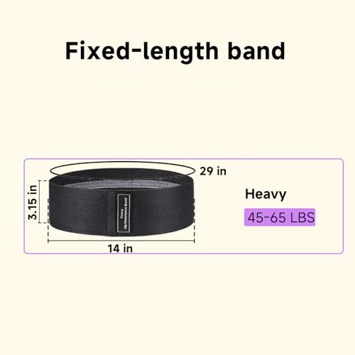 Fabric Resistance Bands for Home Fitness - Heavy Resistance - Black