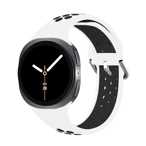 Silicone Replacement Bands for Samsung Galaxy Watch 9/8 - White/Black
