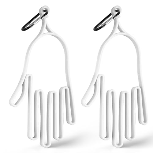 Durable Golf Gloves Stretcher Holder - White, 2 Pack, Large