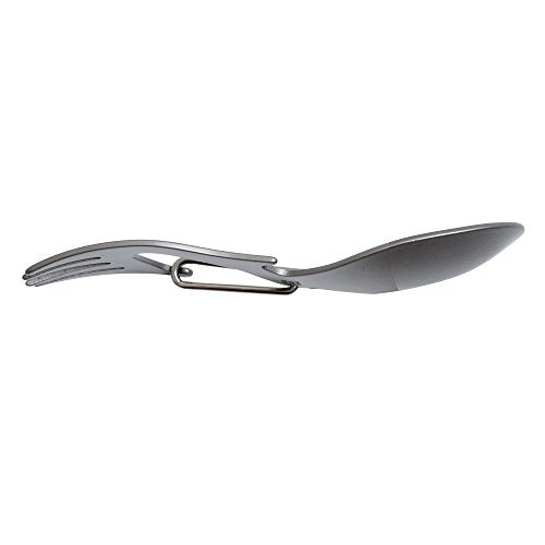 Multi-Tool Spork with Carabiner & Bottle Opener - Silver