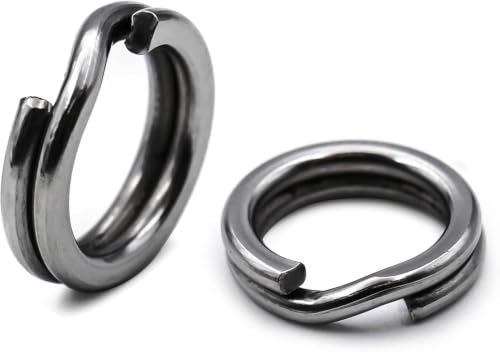Heavy Duty Split Rings for Saltwater Fishing - 50pcs Black, 33lbs