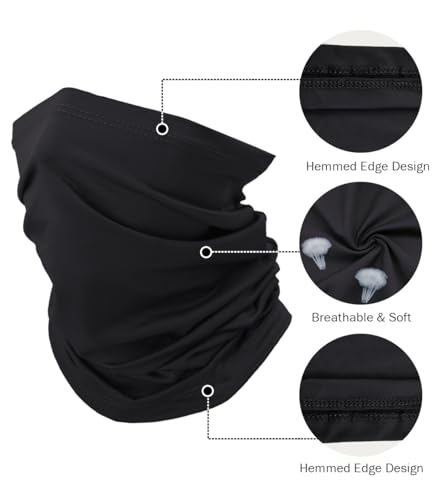Fishing Neck Gaiter - Sun Protection Face Mask - Black