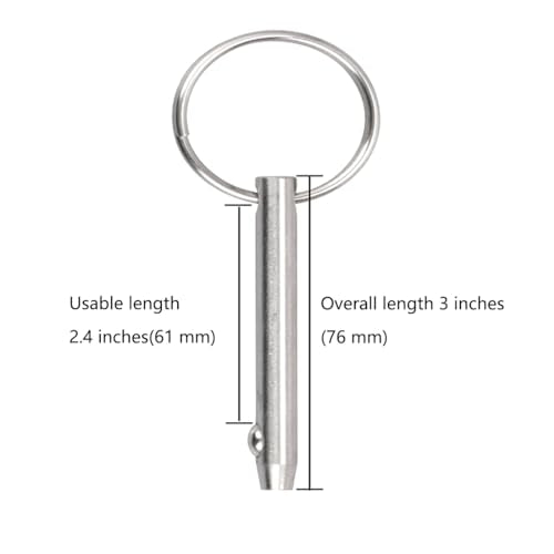 2 Pieces Marine 316 Stainless Steel Quick Release Pins - 1/4"