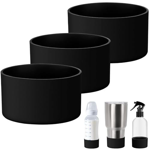 Silicone Sleeve for Glass Spray Bottle - Black, 3 Pcs Set