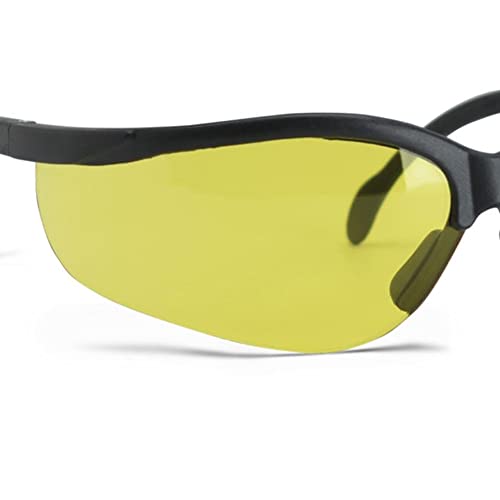 Safety Shooting Glasses with Adjustable Rubber Nose Piece - Yellow