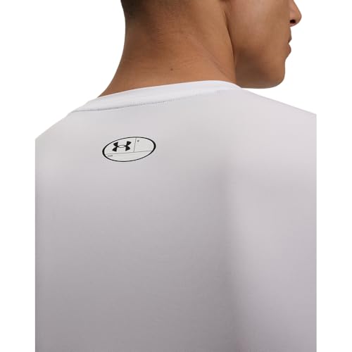 Under Armour Men's HeatGear Compression Long-Sleeve T-Shirt Medium White/Black