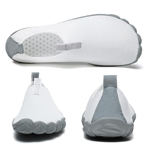 Quick-Dry Aqua Water Shoes for Women & Men - White-2 (8.5/7.5)