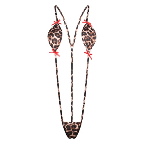 Extreme Micro Swimsuit Bodysuit - Sling Shot Monokini - Leopard