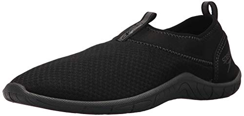 Speedo Men's Water Shoes Tidal Cruiser Black/Dark Gull Grey Size 11 - Quick-Drying Mesh Slip-On