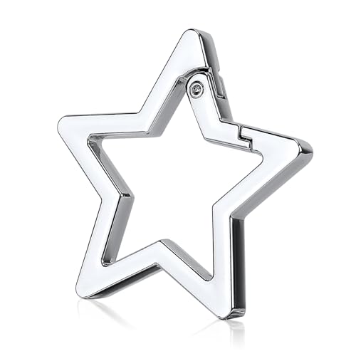 Star Shaped Carabiner Clip - Zinc Alloy Pentagram Keychain Hook