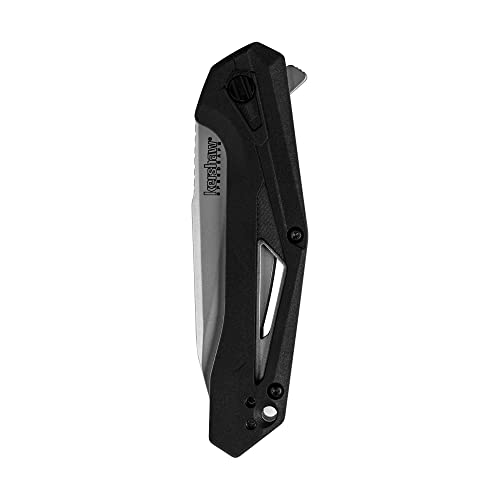 Kershaw Airlock Pocket Knife 3 Inch Drop Point Blade Black Steel