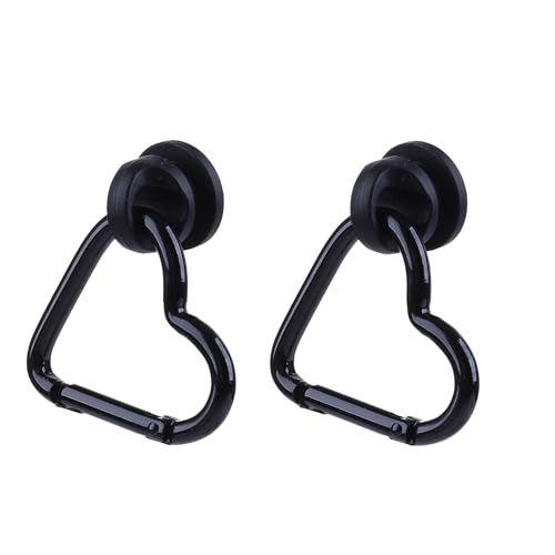 Heart Keychain Clip Set - 2Pcs Key Hooks for Bogg Bag - Black