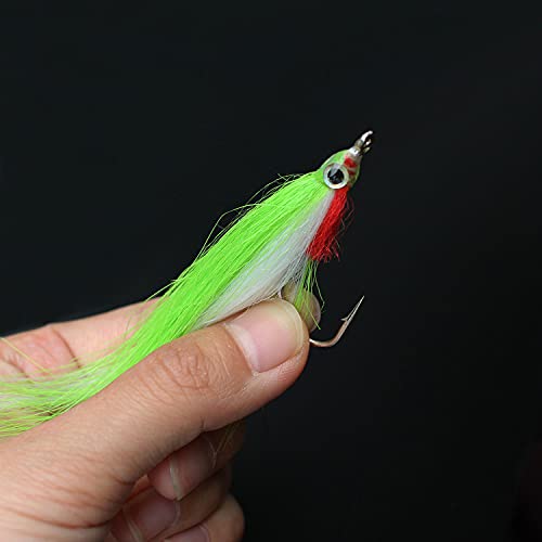 Tigofly 20 pcs 1/0 UV Color Fishing Flies Set for Salmon Trout Bass Steelhead