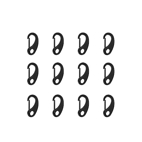 12 Pack Carabiner Clips - 0.97 Inch Spring Snap Hook Buckles