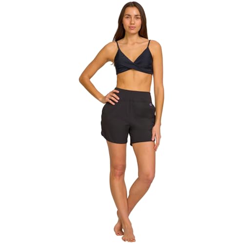 Champion Women’s 5" High Waisted Board Shorts – Black (Large)