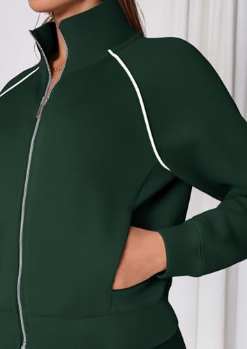 PRETTYGARDEN Women's 2 Piece Lounge Sweatsuit Sets - X-Large Dark Green